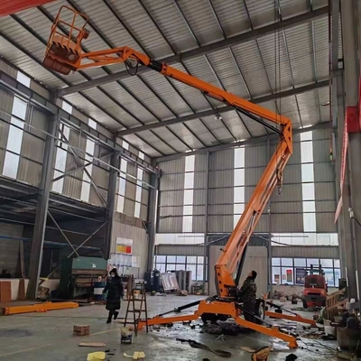 10m 14m Elektrikli kaldırma platformu Eklemli İnsan kaldırma izli kiraz seçicisi Örümcek Boom kaldırma platformu