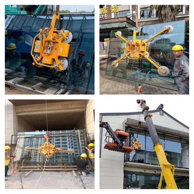 400 kg Elektrikli Rotasyon Cam Panel Kaldırıcı 4 adet Suckers ile Cam Vakum Kaldırıcı