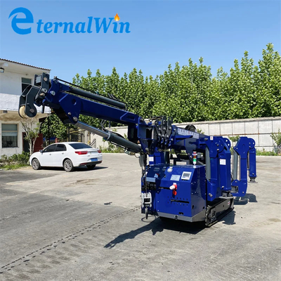 Elektrikli ve dizel motorlu mini örümcek vinci Sarı/Kırmızı veya Yeşil Çelik Boom