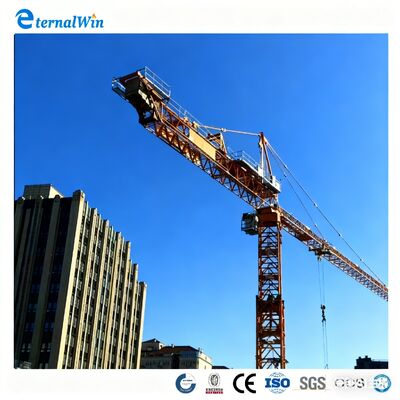 Düşük maliyetle yüksek katlı bina inşaatı için güvenlik özelliklerine sahip düz tepeli kule vinç